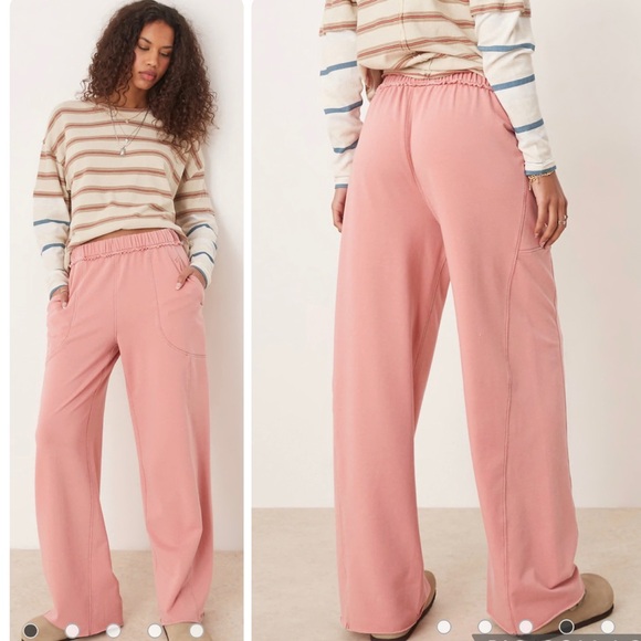Free People Pants - Free People Intimately Rose Dawn Wide Leg Lounge Pants NWT XS & S Pink FP Cozy